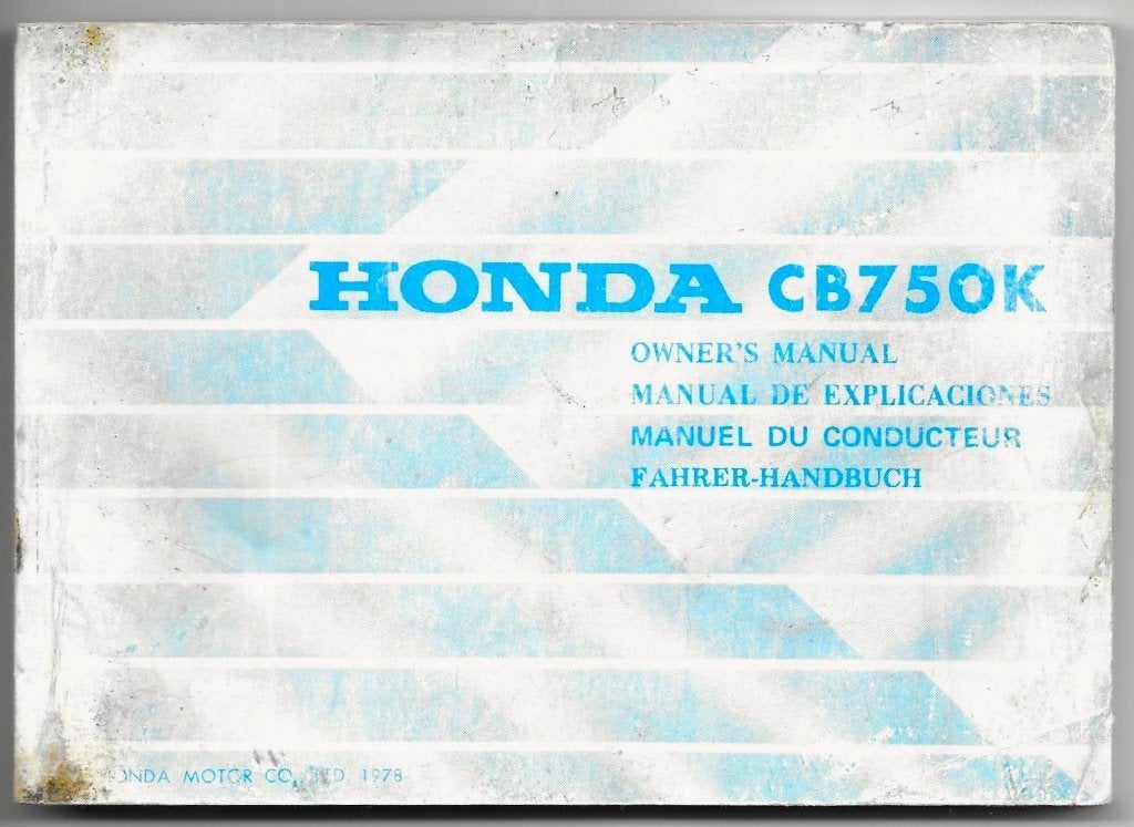 Honda CB750 K owners manual (3084zh), Verzenden, Honda