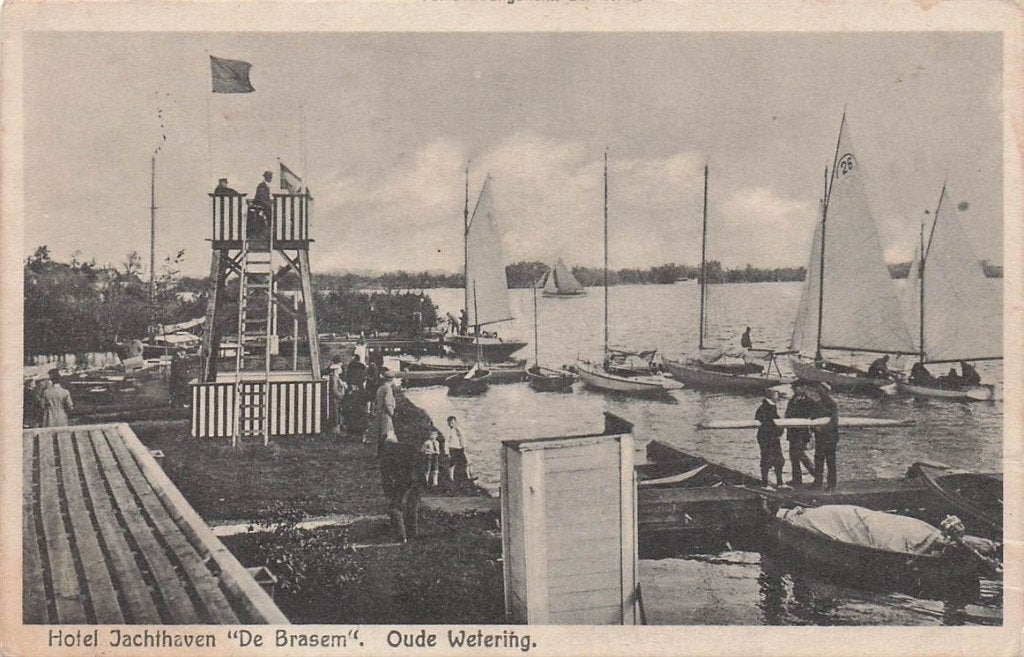 703-309-039 Hotel Jachthaven De Brasem Oude Wetering, Ophalen of Verzenden, Voor 1920, Zuid-Holland