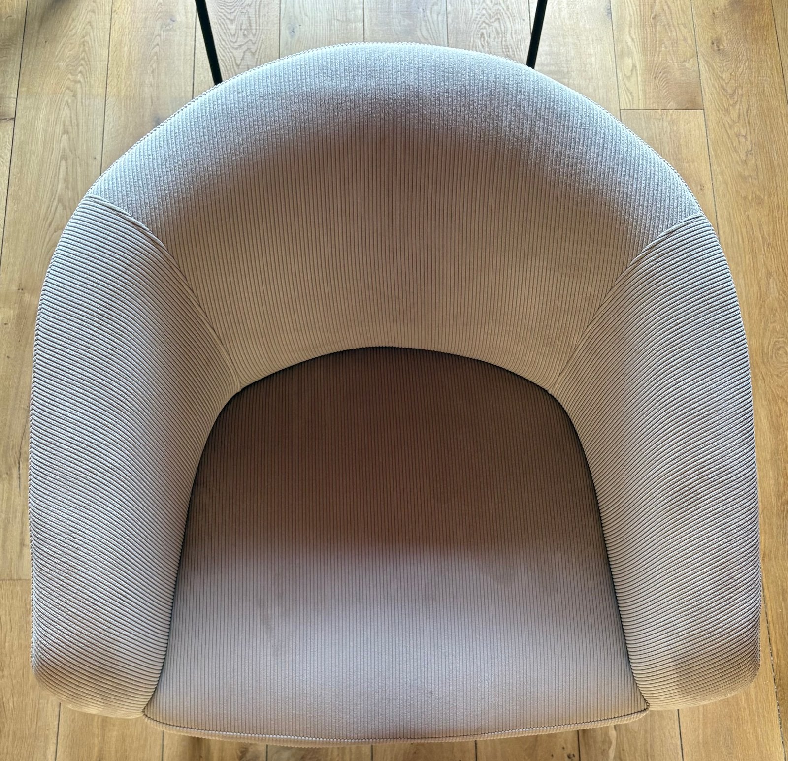 Set van 6 moderne eetkamerstoelen in ribstof, Huis en Inrichting, Stoelen, Ophalen, Overige kleuren, Zo goed als nieuw, Stof