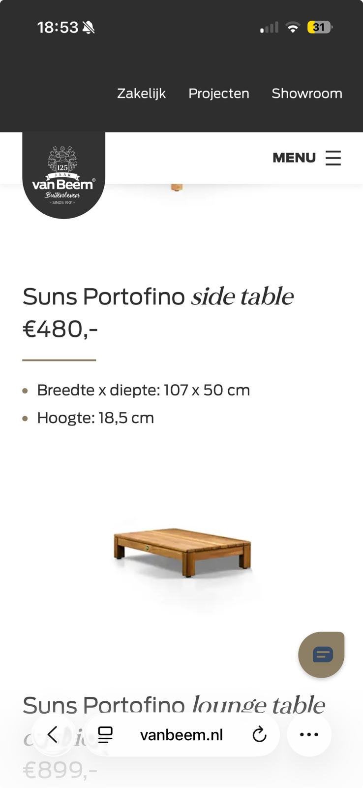 Suns tuintafel of salontafel, Ophalen, Bijzettafel, Zo goed als nieuw, Loungeset