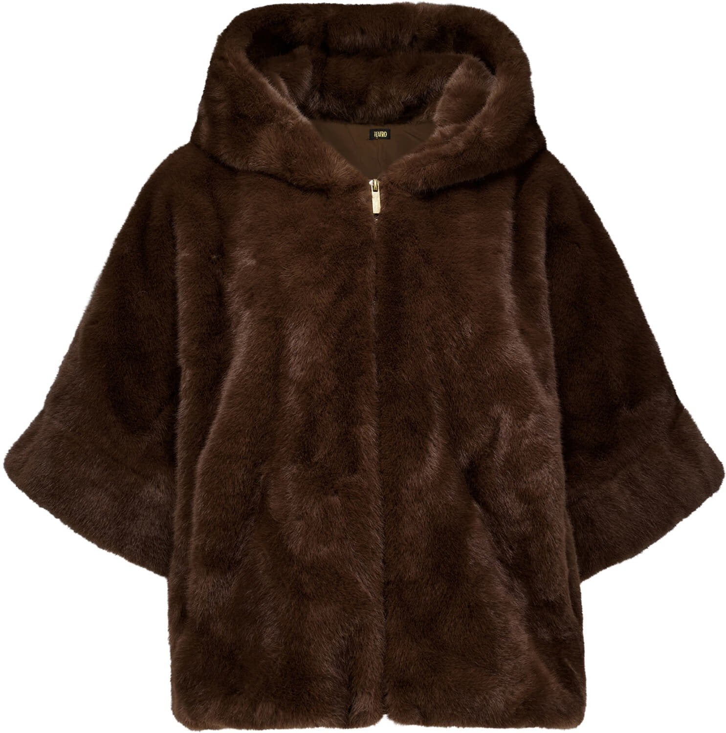 Bomont Celia Faux Fur Poncho - Stijlvolle Tussenjas, Bruin, Zo goed als nieuw, Bomont, Ophalen