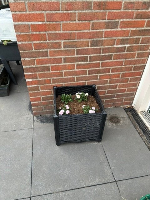 2 Buitenbloembakken, Tuin en Terras, Kunststof, Minder dan 60 cm, Vierkant, Nieuw