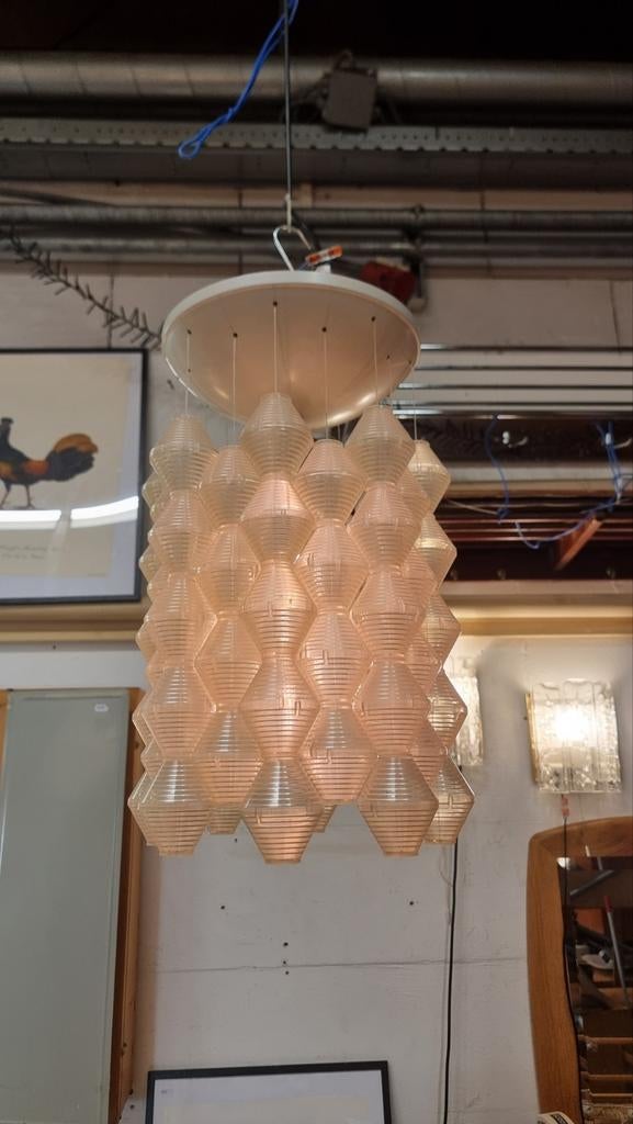 V8ntage design hanglamp Joseph Hurka jaren 60 70, Ophalen, Kunststof, ,, ,
