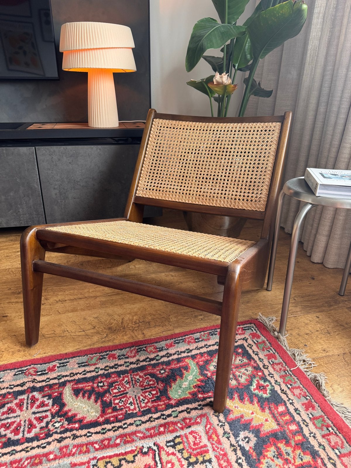 Kangaroo Chair - Zo goed als nieuw - Donkerbruin & Rotan, Ophalen, Bruin, Zo goed als nieuw, Eén