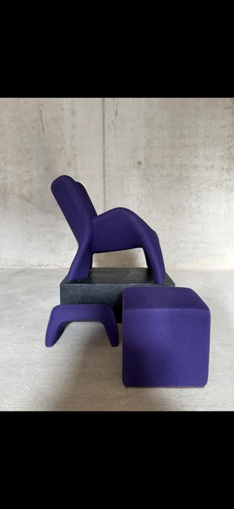 Leolux “Echnaton” fauteuil incl voetenbankje en hocker, Huis en Inrichting, Fauteuils, Ophalen, 75 tot 100 cm, Zo goed als nieuw