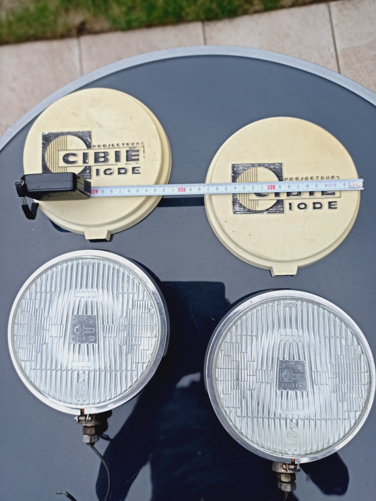 Set retro Cibié breedstralers 18 cm met afdekkappen, Ophalen of Verzenden, Gebruikt, Universele onderdelen