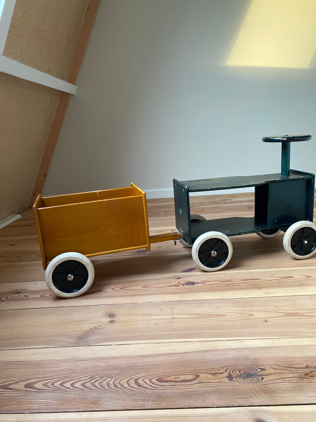 Houten loopkar - trein. Vintage / retro / antiek, Ophalen, Gebruikt