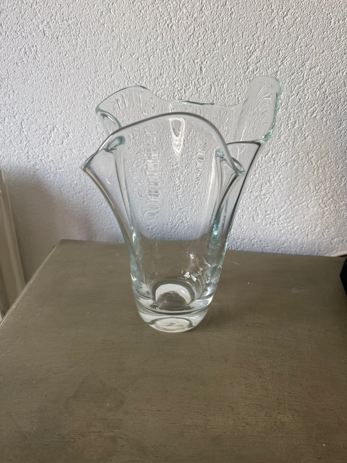 Villeroy & Boch waaiervaas / zakdoekvaas zgan, Huis en Inrichting, 26 cm, Overige kleuren, Ophalen of Verzenden, Glas