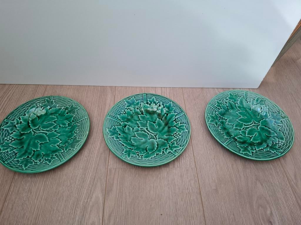 Set van 3 Gien Primefleur bladvormige schalen, Antiek en Kunst, Ophalen of Verzenden