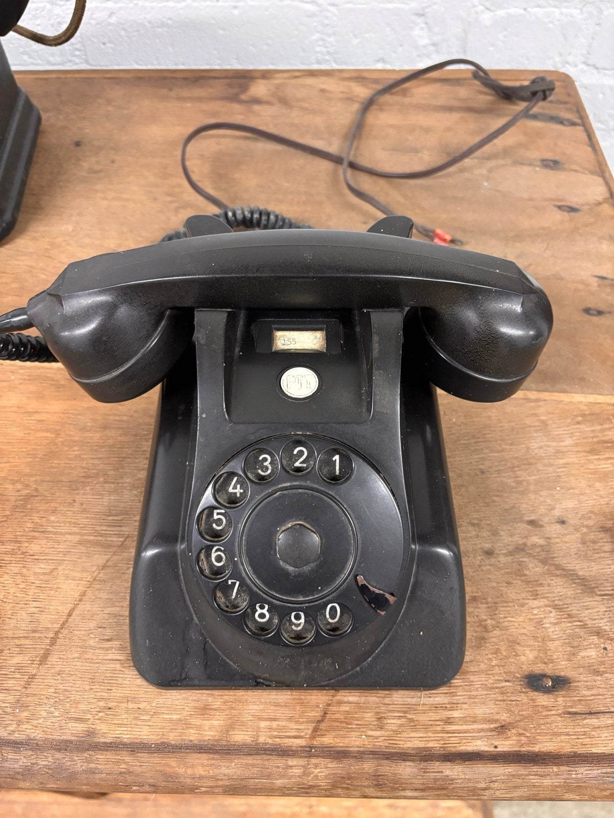 Vintage Zwarte PTT Telefoon met Draaischijf, Antiek en Kunst, Ophalen of Verzenden