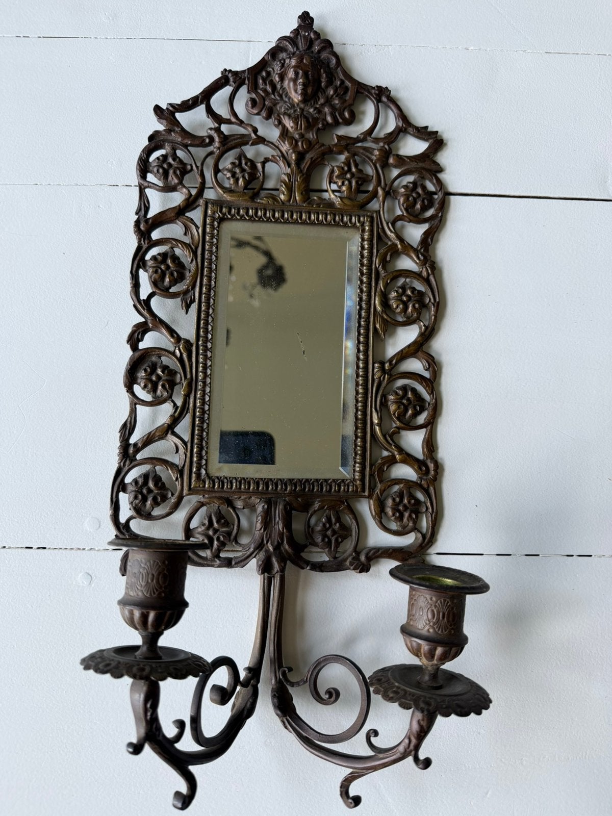 Prachtige art nouveau achtige spiegel / kandelaar, Antiek en Kunst, Verzenden, Rechthoekig, Minder dan 50 cm