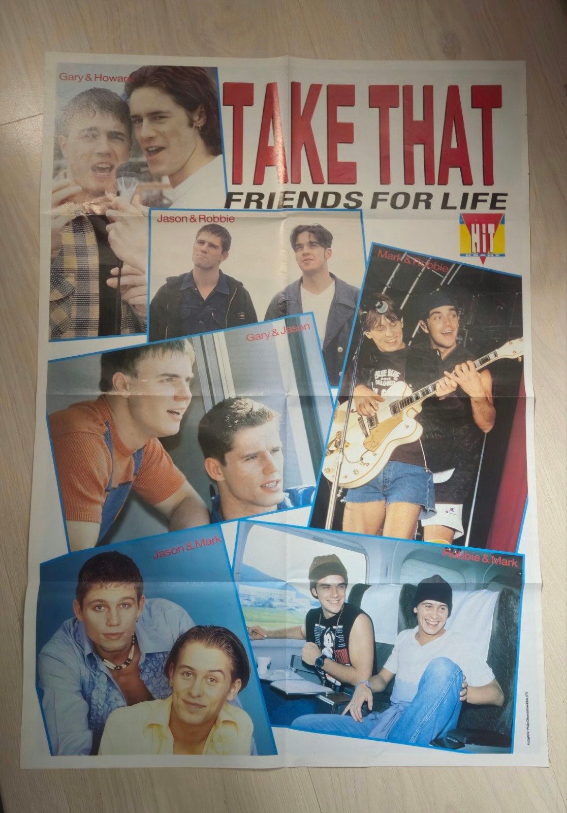 Take That,  grote uitklap poster uit de hitkrant van 1993, Ophalen of Verzenden, Zo goed als nieuw, A1 t/m A3, Muziek
