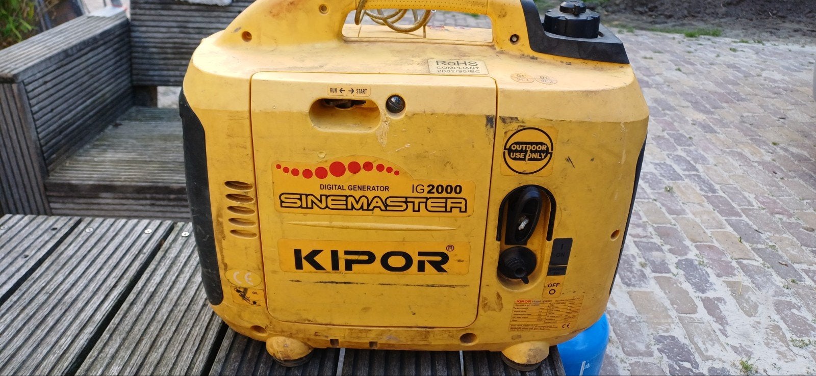 Kipor Aggregaat 2000 watt - Start en loopt, defect toerental, Ophalen, Gebruikt