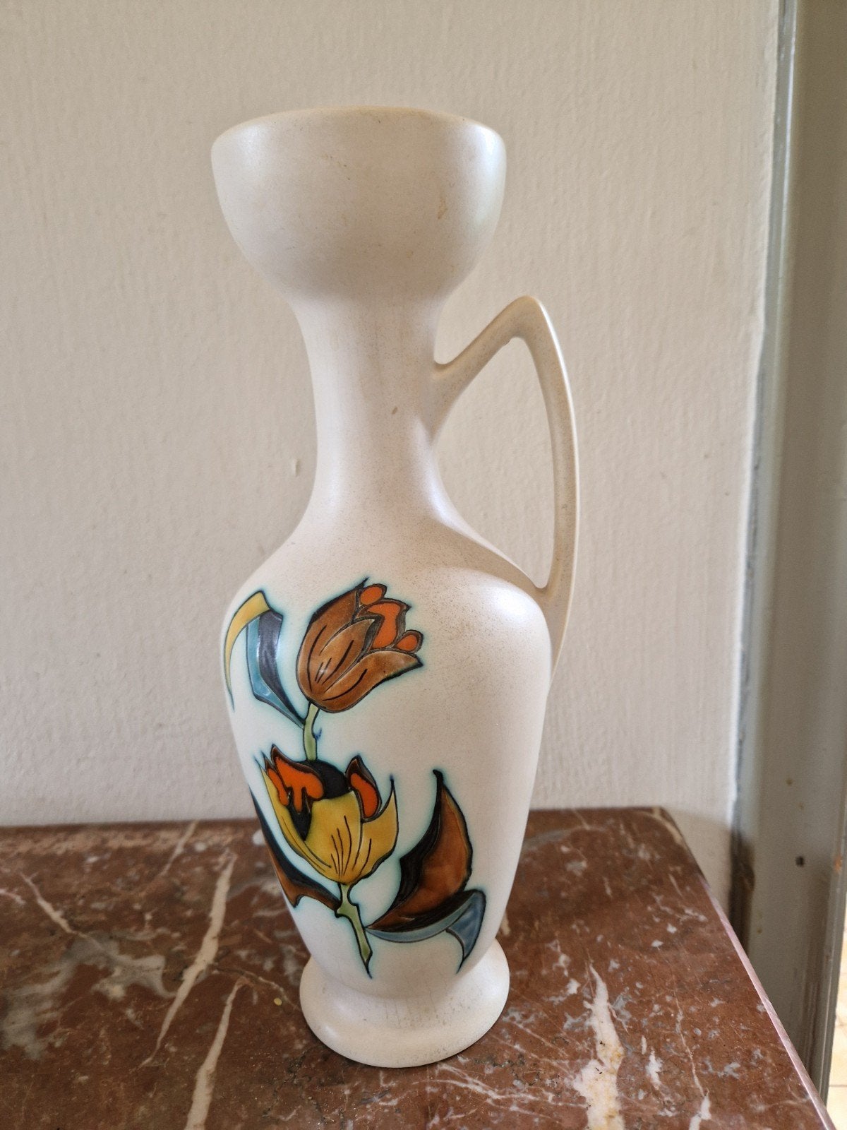 Flora Gouda Holland Rimini vaas met bloemmotief, Antiek en Kunst, Ophalen of Verzenden