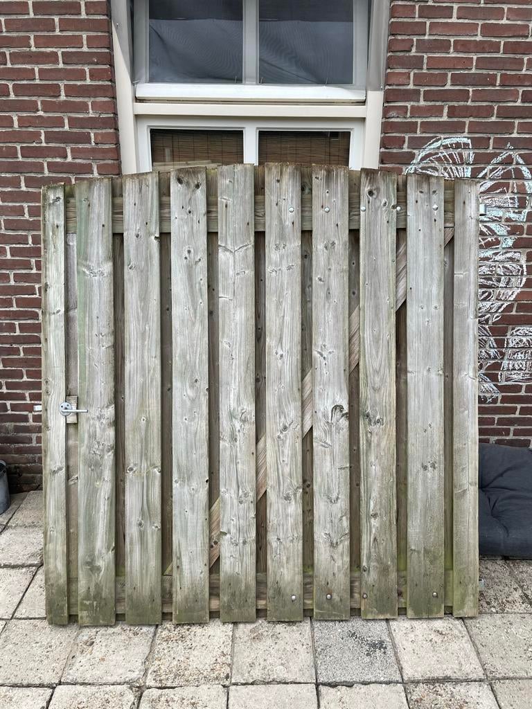 Grote houten tuinpoort, Gebruikt, 100 tot 150 cm, Ophalen of Verzenden, Looppoort