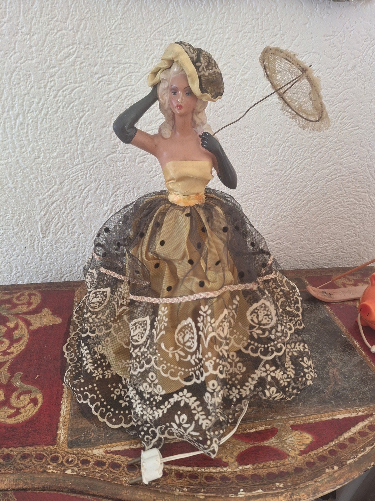 Vintage Boudoir Pop Lamp - Elegante Dame met Parasol, Ophalen of Verzenden