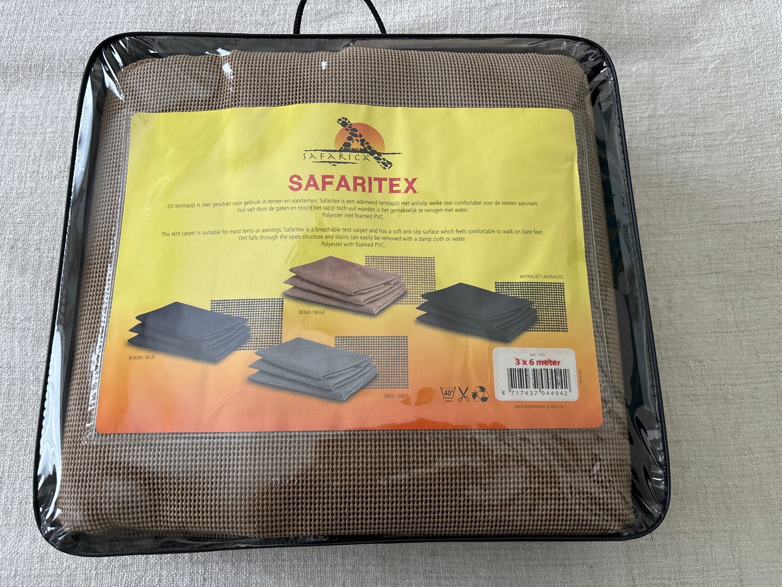Safaritex campingtapijt 3x6 meter beige, Ophalen of Verzenden, Nieuw