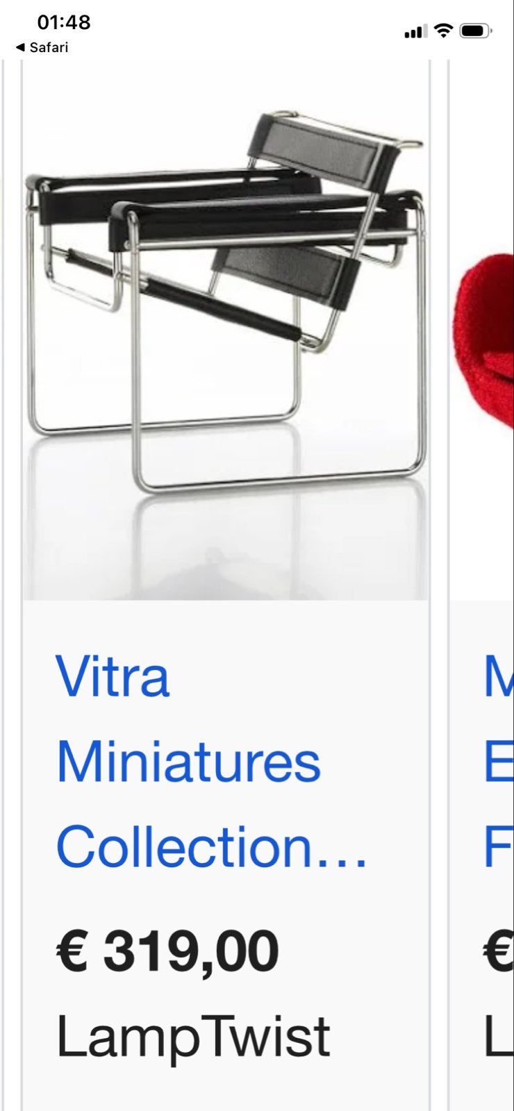 Vitra Miniatures Collection - Marcel Breuer Wassily Stoel, Ophalen of Verzenden