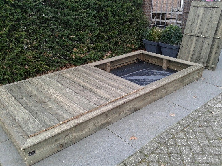 HOUTEN ZANDBAK 120x200 incl deksel kant en klaar geleverd, Ophalen, Nieuw