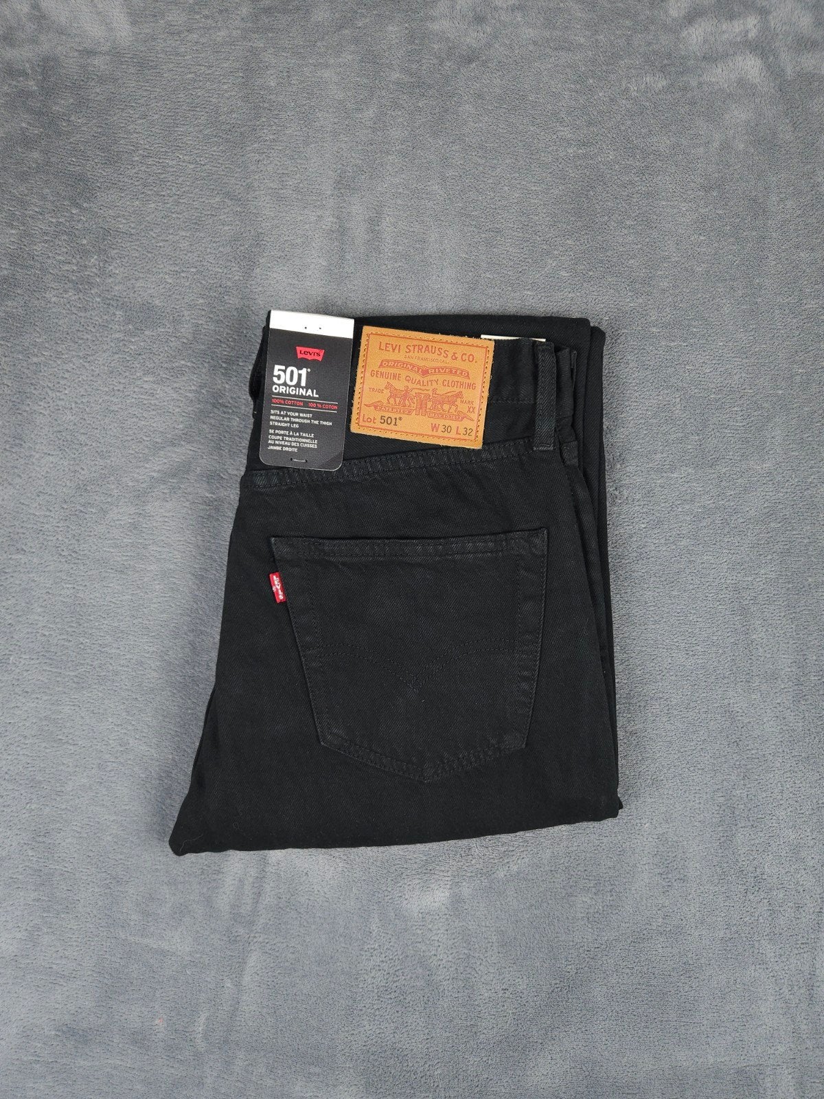 Levis 501 Jeans W30 L32 Zwart Katoen Denim Knoopsluiting, Verzenden, ., Zwart, Nieuw