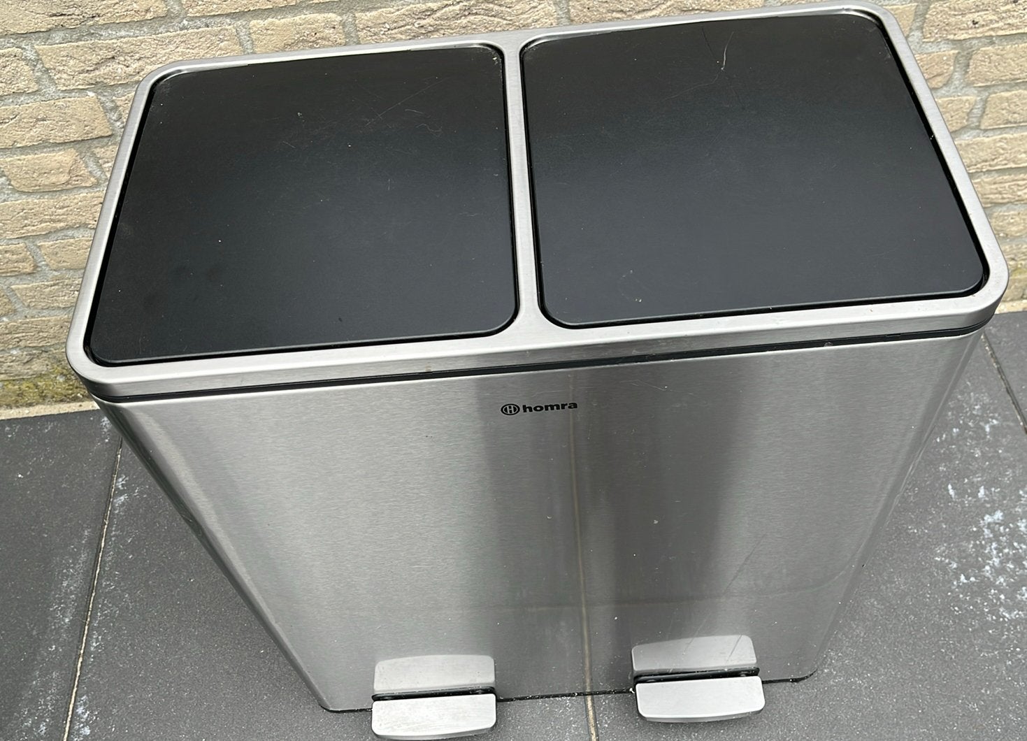 Prullenbak met twee immer, Huis en Inrichting, Woonaccessoires | Prullenbakken, Gebruikt, Met pedaal, 40 liter of meer, Ophalen of Verzenden