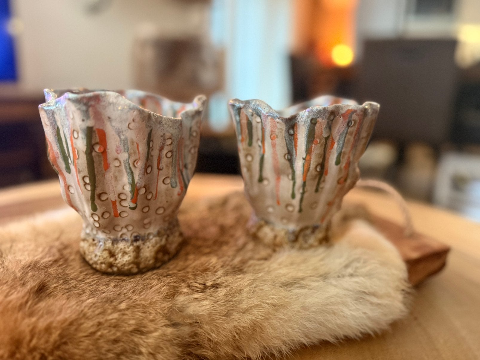 2x des pots handgemaakte vaasjes, Ophalen of Verzenden, Zo goed als nieuw