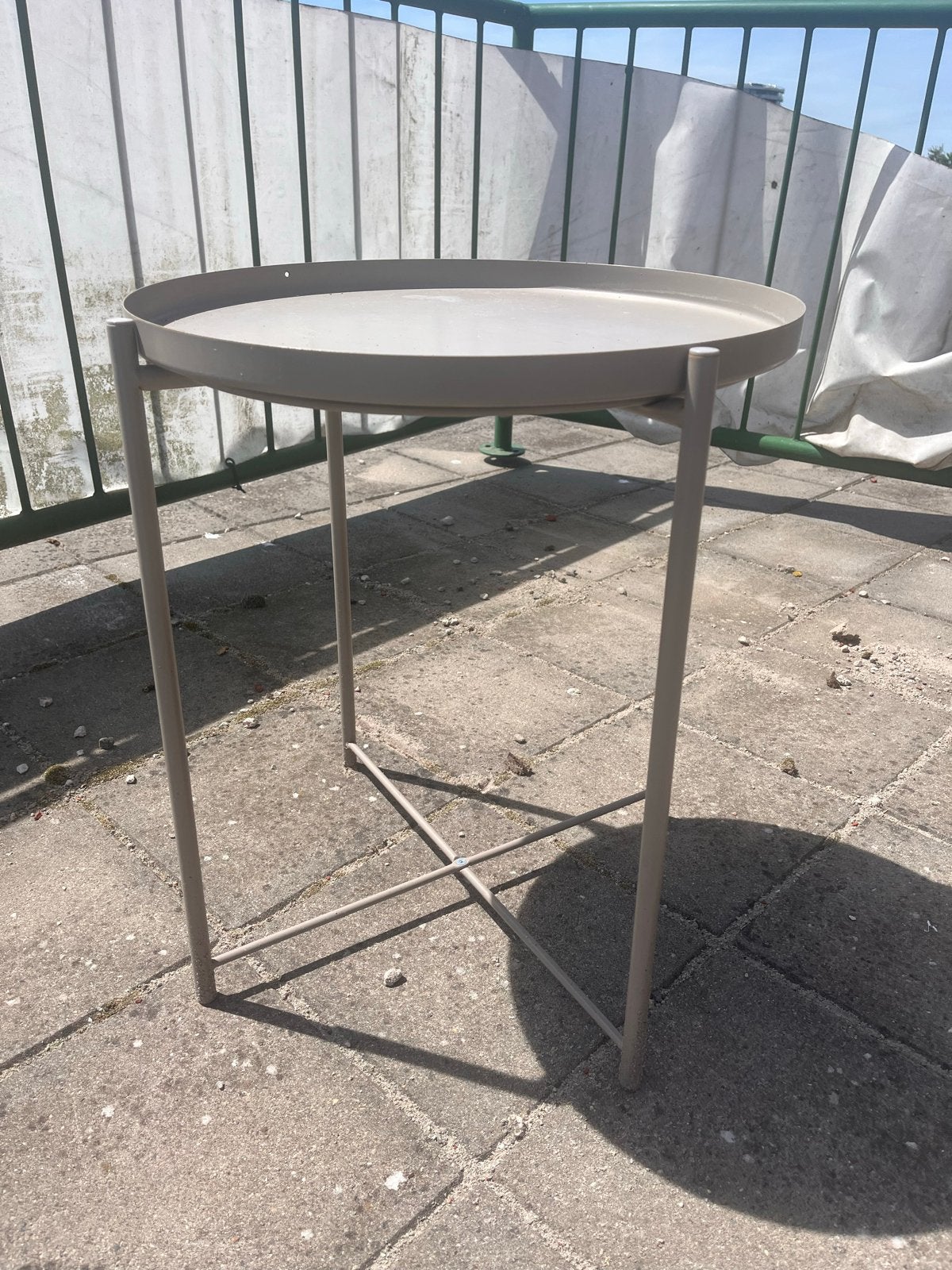 Metalen bijzettafel/plantentafel, grijs, 45 tot 60 cm, Minder dan 55 cm, Gebruikt, Metaal of Aluminium