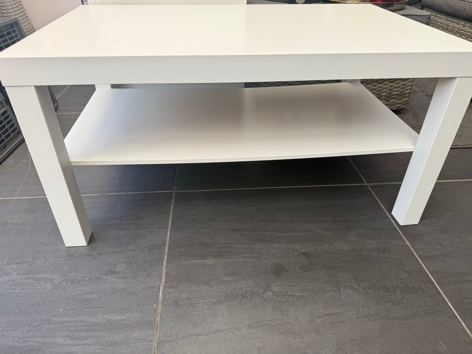 Witte salontafel 90x55 cm met klein krasje, Ophalen, Gebruikt, Rechthoekig, 50 tot 100 cm