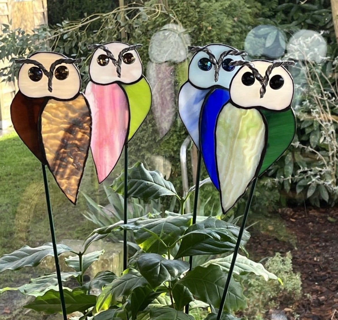 Uil tiffany glas tuinsteker plant, Tuin en Terras, Ophalen of Verzenden, Nieuw