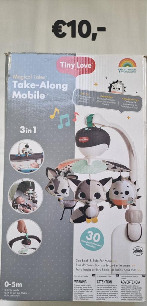 Tiny Love Magical Tales Take-Along Mobiel 3-in-1, Ophalen, Zo goed als nieuw, Mobiel, Met geluid