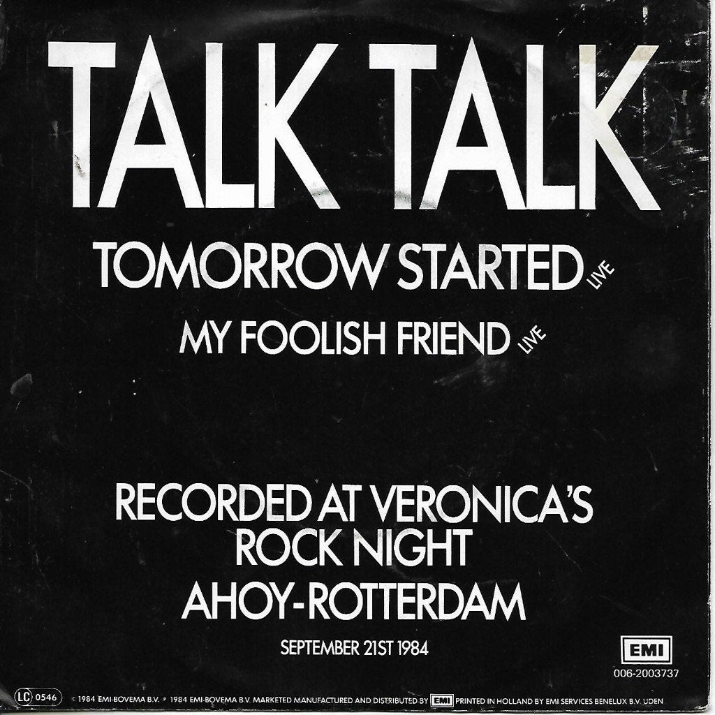 Talk Talk - Tomorrow started (Live), Verzenden, Gebruikt, 7 inch, Pop