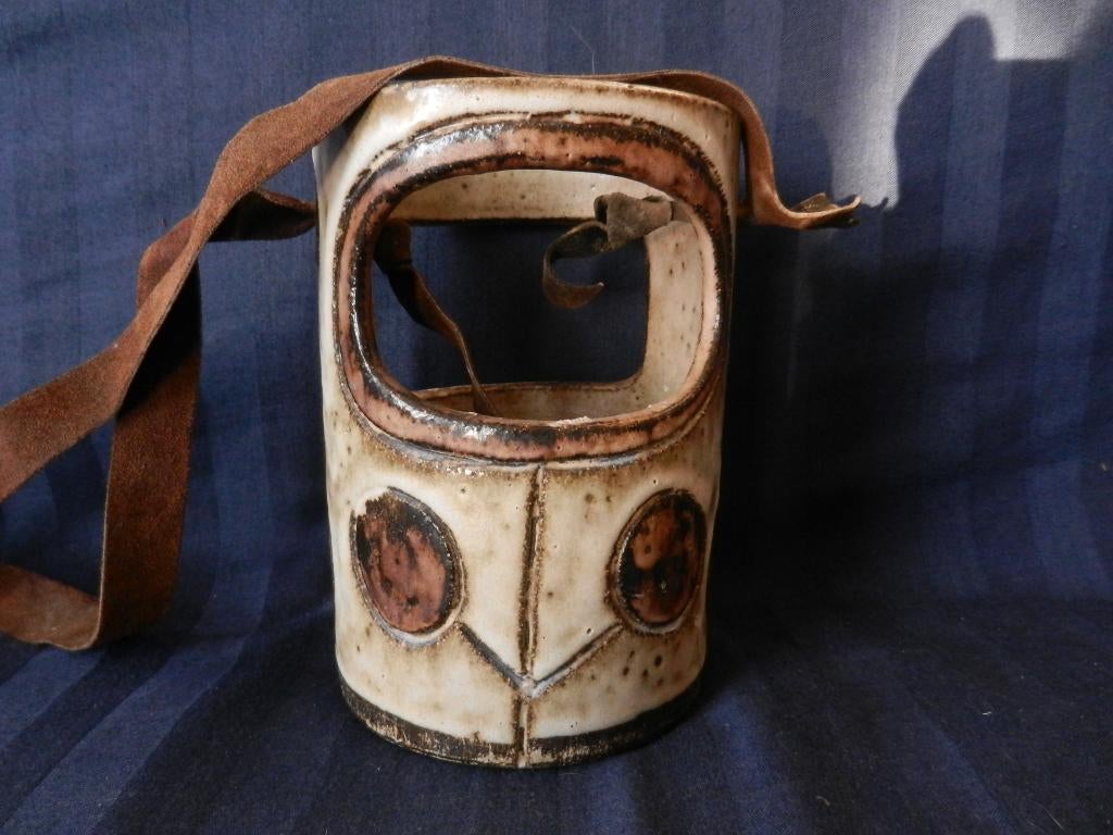 .Aardewerk hangbloempot in bruintinten Hannie Mein h. 16 cm, Ophalen of Verzenden