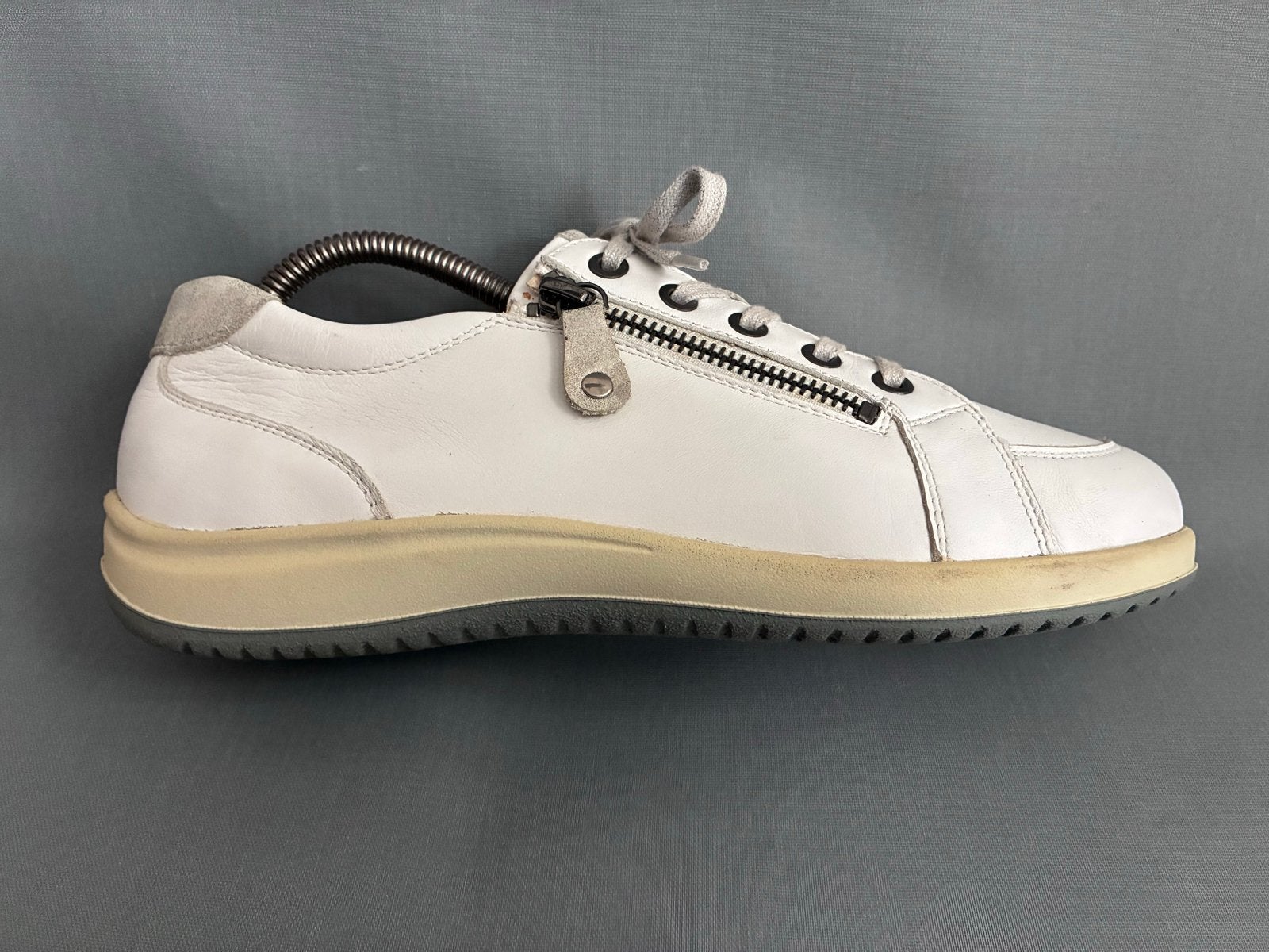 Helvesko Witte Leren Sneakers Maat 39, Wit, Ophalen of Verzenden, Sneakers of Gympen, Zo goed als nieuw