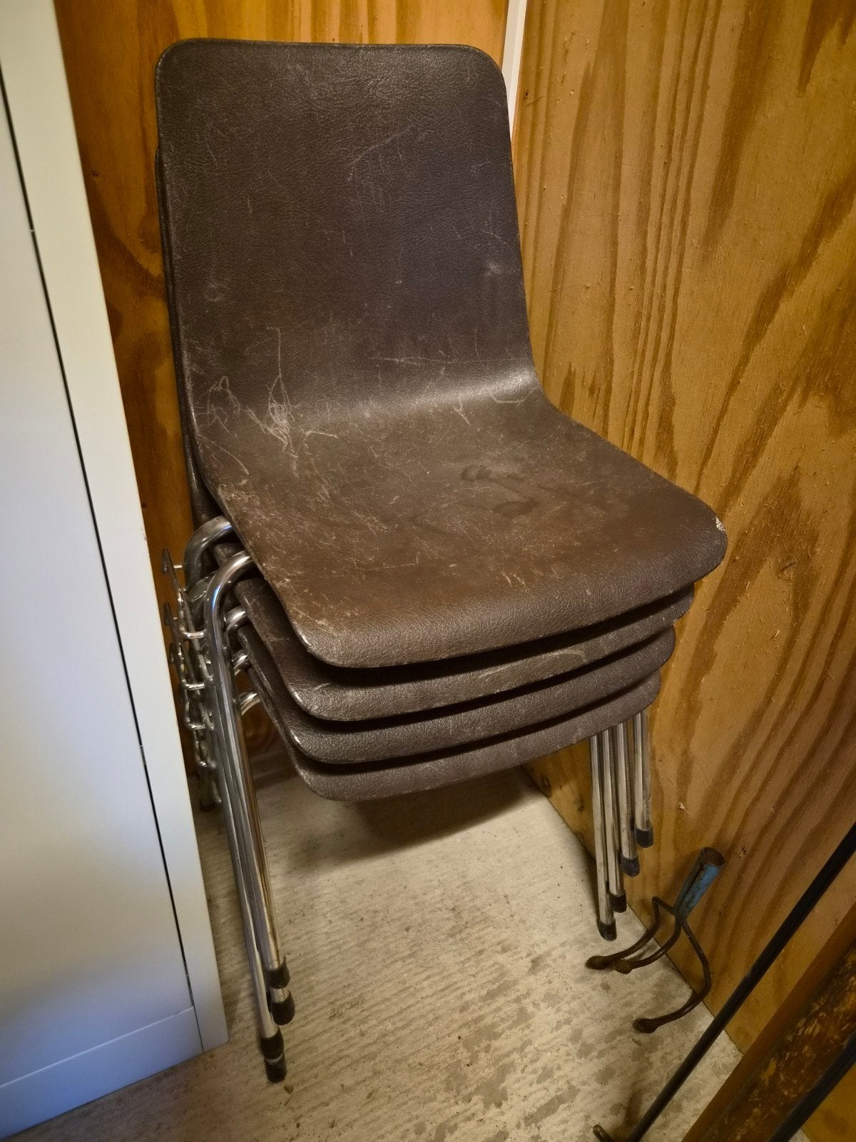 Stapelstoelen, Ophalen, Gebruikt, Bruin, Vier