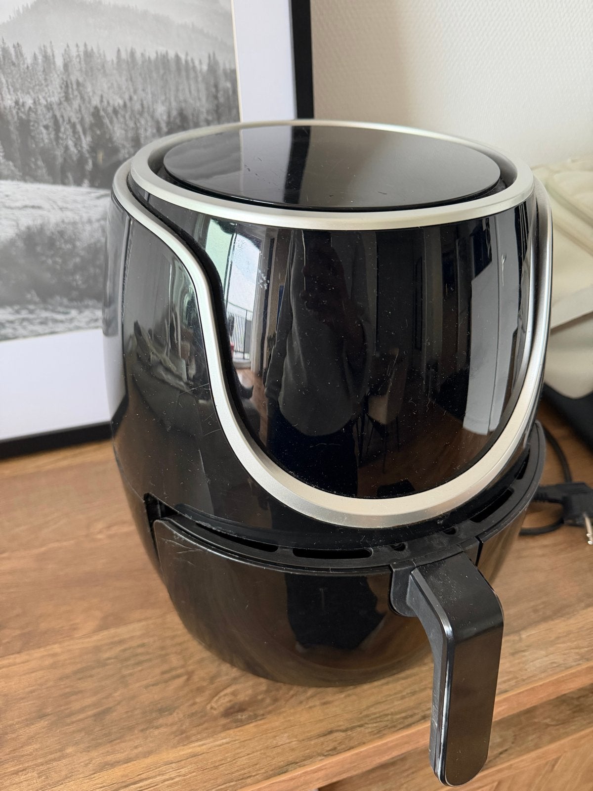 Zwarte Airfryer - Gebruikt, Witgoed en Apparatuur, Airfryers, Ophalen, Gebruikt, Airfryer, 1000 t/m 1499 gram