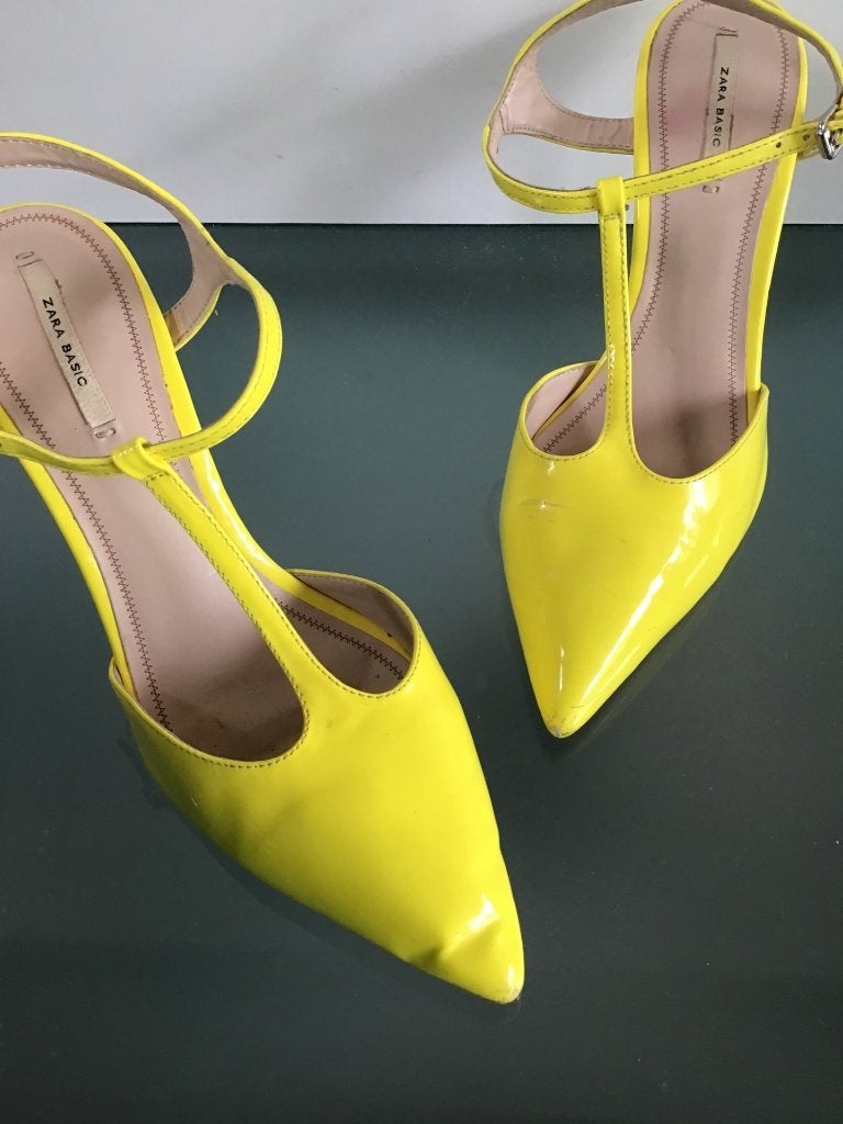 Zara hakken 38 | knalgeel & sexy | Gratis verzenden, Verzenden, Zara, Geel, Schoenen met hoge hakken