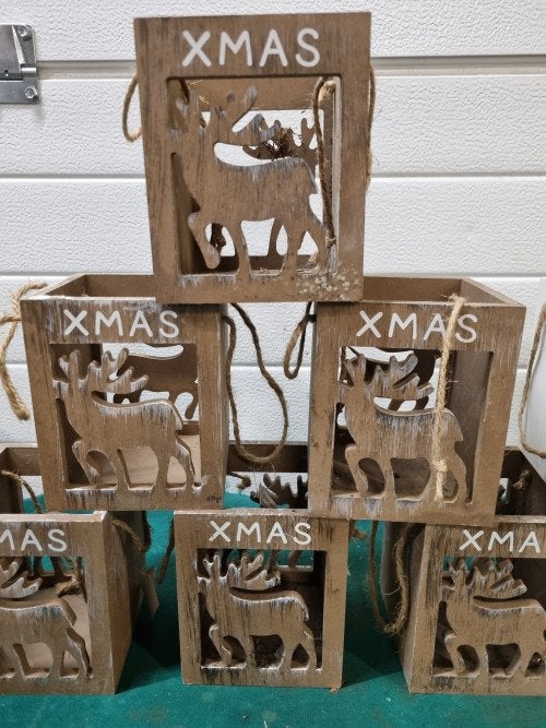waxine houders kerst hout 8 stuks, Ophalen of Verzenden, 'T Olde Gre-j, Info@toldegrej.nl, Endepoelstraat 20f Didam
