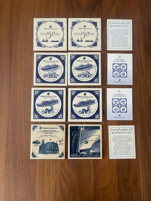 8 Holland America Line onderzetters - Royal Goedewaagen, Ophalen of Verzenden, Nieuw, Kaart, Foto of Prent