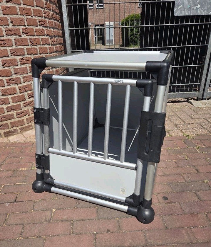 Trixie M-L Grijs Hondenbench, Auto, Vervoersbox, Dieren en Toebehoren, Hondenbenches, Ophalen, Gebruikt