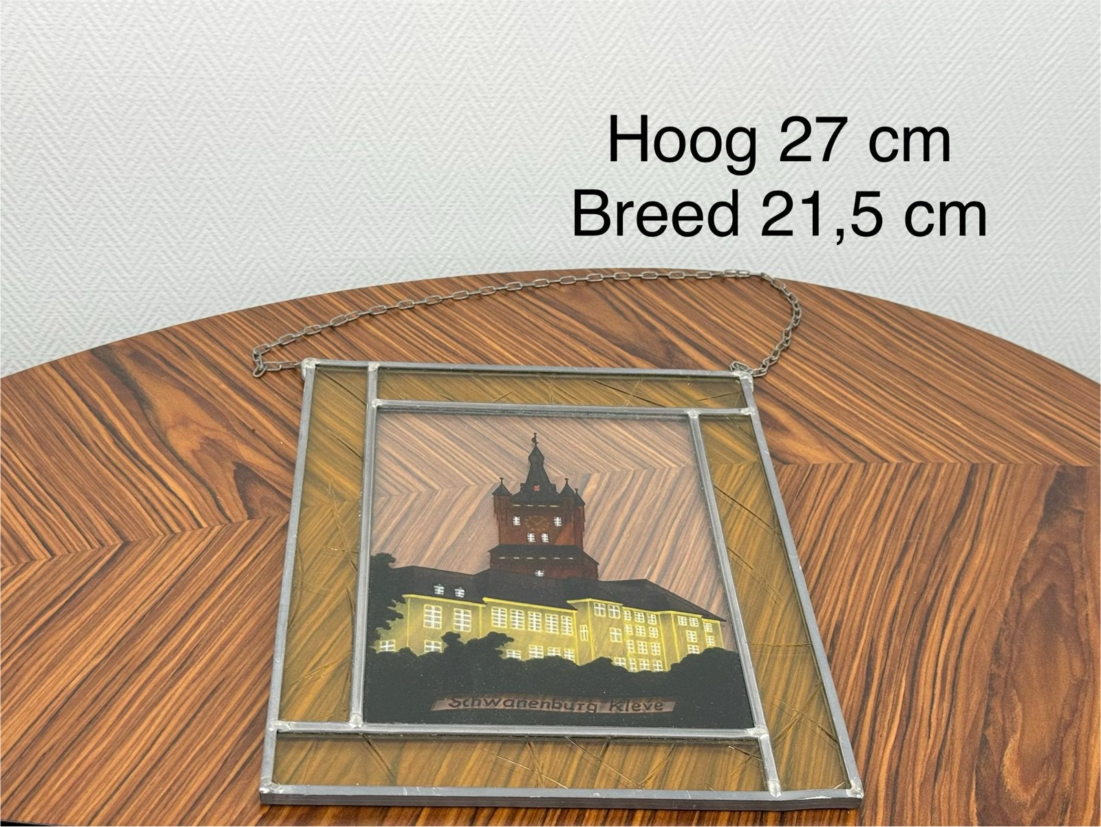Glas-in-lood raamhanger Schwanenburg Kleve, Ophalen of Verzenden