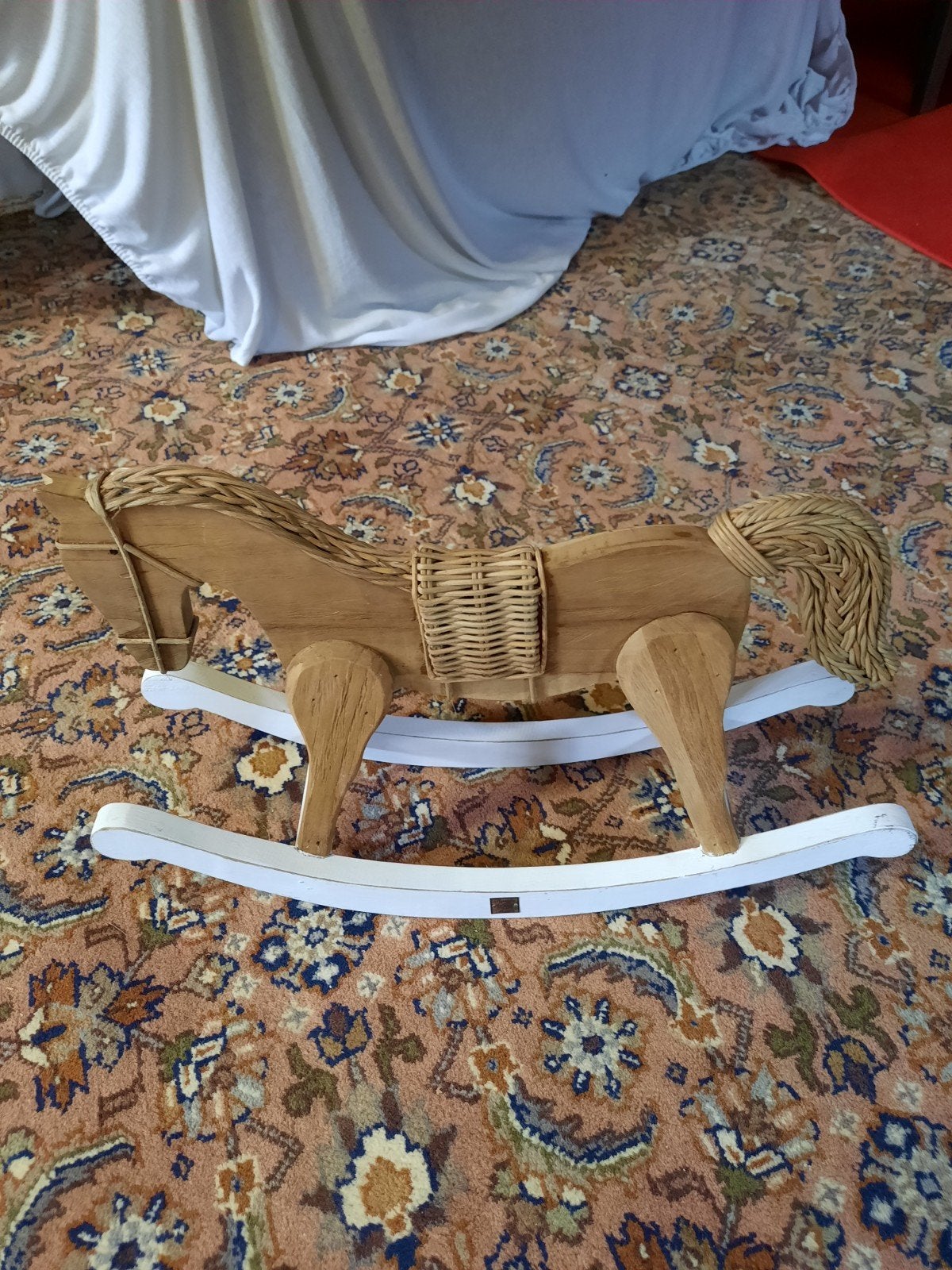 Riviera maison paard / hobbelpaard rattan, Ophalen of Verzenden, Zo goed als nieuw, Hout