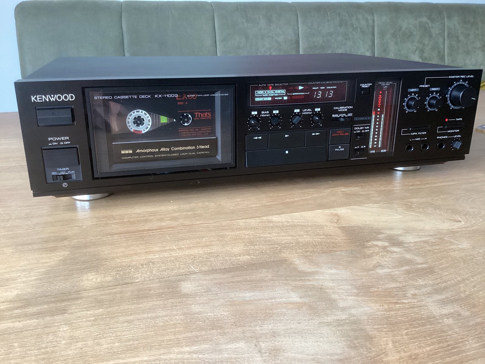 Kenwood KX 1100G 3 motor Dual Cap 3 head Dolby B/C Nakamichi, Ophalen of Verzenden, Enkel, Kenwood, Tiptoetsen