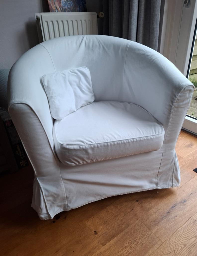 Ikea Tullsta fauteuil met verwisselbare en wasbare hoes, Ophalen, Gebruikt, Minder dan 75 cm, 75 tot 100 cm