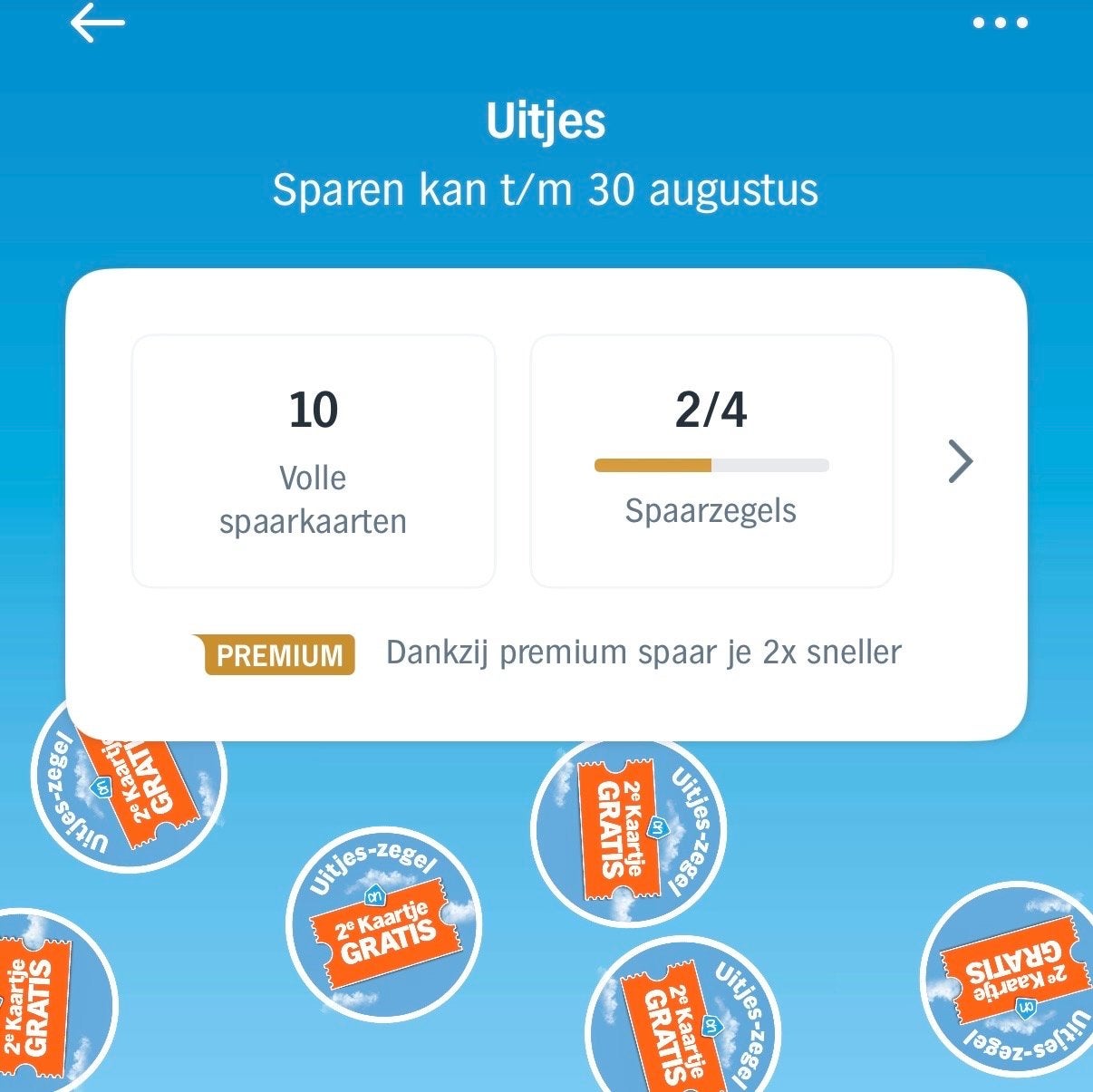 10 Volle spaarkaarten AH Uitjes + 2/4 spaarzegels, Ophalen of Verzenden, Overige soorten, Volle spaarkaart