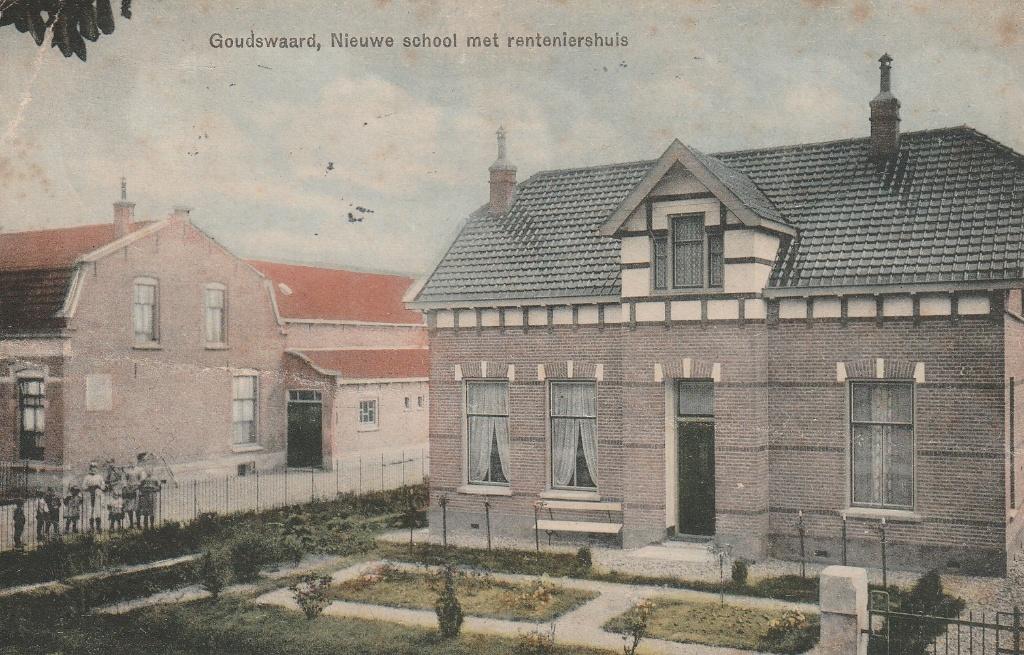 Goudswaard, Verzamelen, Ansichtkaarten | Nederland, Ophalen of Verzenden, Voor 1920, Gelopen, Zuid-Holland