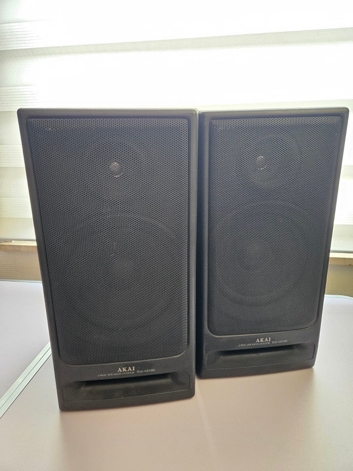 Set Akai SW-MX90 Boekenplank Speakers – 50W – 8 Ohm, Stereo speakers, Gebruikt, Minder dan 60 watt, Ophalen