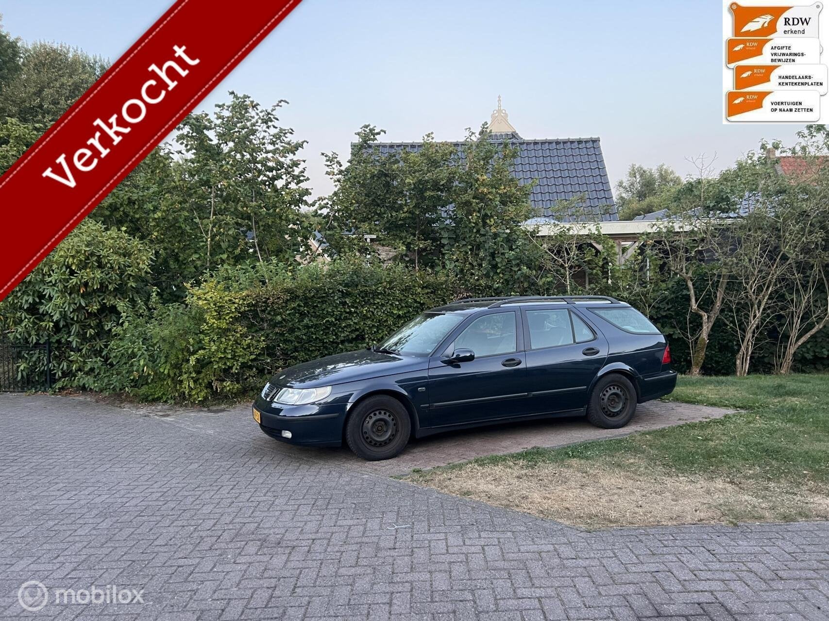 Sportieve Saab 9-5 Estate 2.3t Linear Lpg/G3 bj 2005 nwe apk, Auto's, Voorwielaandrijving, 4 cilinders, 2290 cc, Blauw