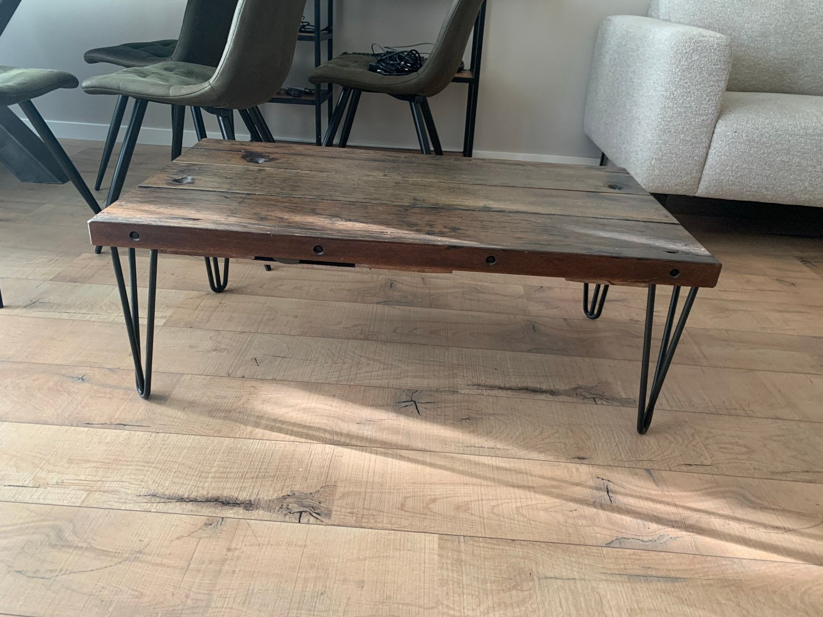Salontal van gerecycled hout, Ophalen, Gebruikt, 100 tot 150 cm, 50 tot 100 cm