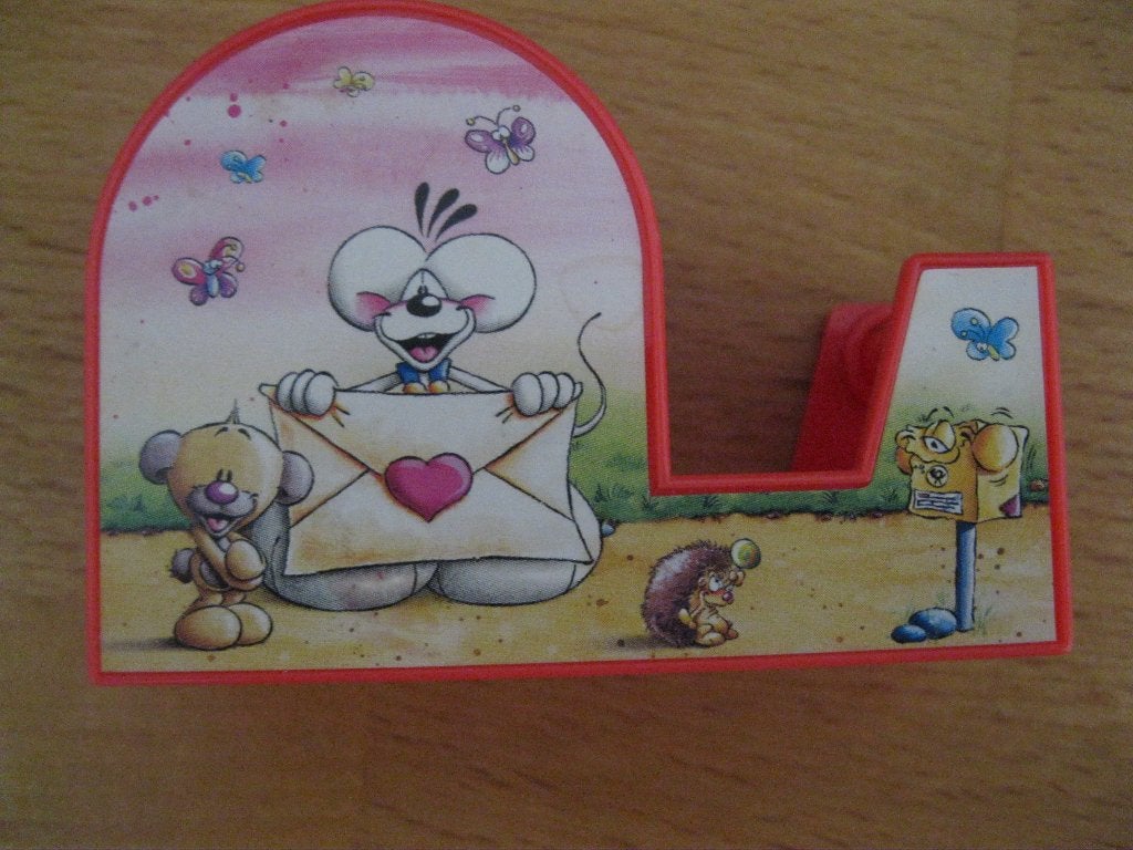 1 Diddl plakbandrol houder, z.g.a.n. 3x5x8 cm., Ophalen of Verzenden, Verschillende figuren, Zo goed als nieuw, Overige typen