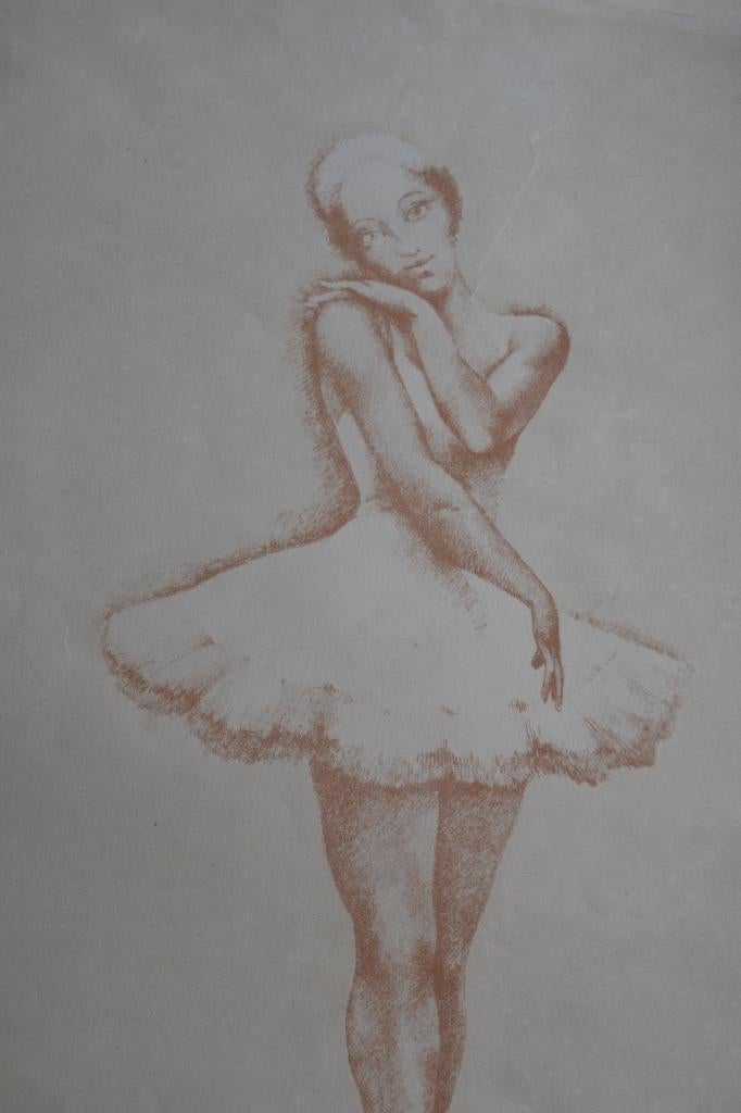 JOHN RÄDECKER DANSERES BALLET Litho Gesigneerd 1947 SP19, Dagelijks leven, Verzenden, 60 cm, Met monogram